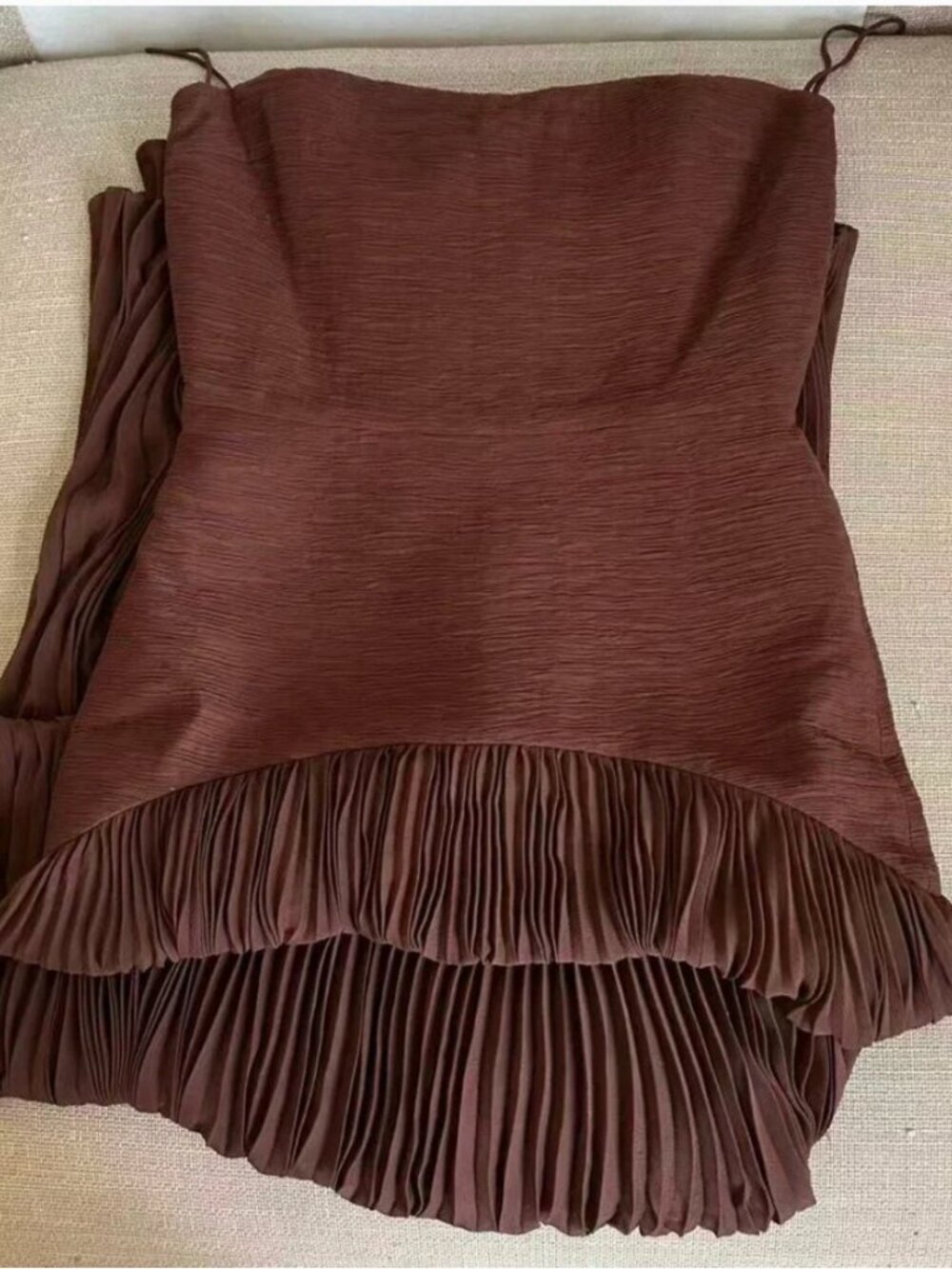 Alexis Strapless Brown Maxi Dress - Picture 5 of 13